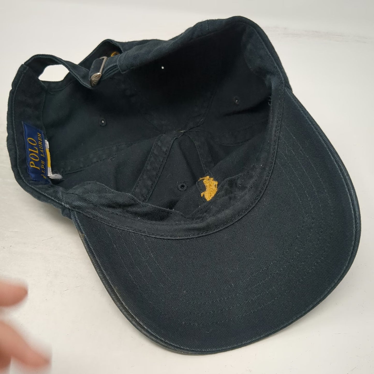 Polo Ralph Lauren Baseball Cap Black OS Embroidered Logo Strapback Hat Pony