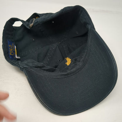 Polo Ralph Lauren Baseball Cap Black OS Embroidered Logo Strapback Hat Pony