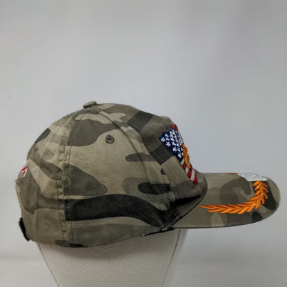 American Eagle USA Strapback Hat Camouflage One Size Embroidered Patriotic