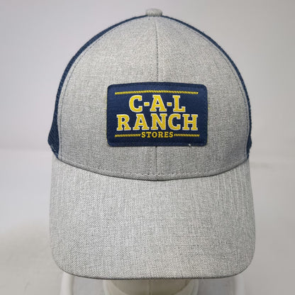 C-A-L Ranch Stores Trucker Hat Gray Blue One Size Mesh Back Snapback Patch Logo