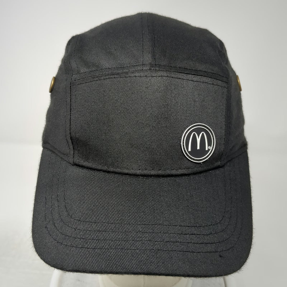 McDonald's 5 Panel Black Hat One Size Recycled Material Logo Strapback