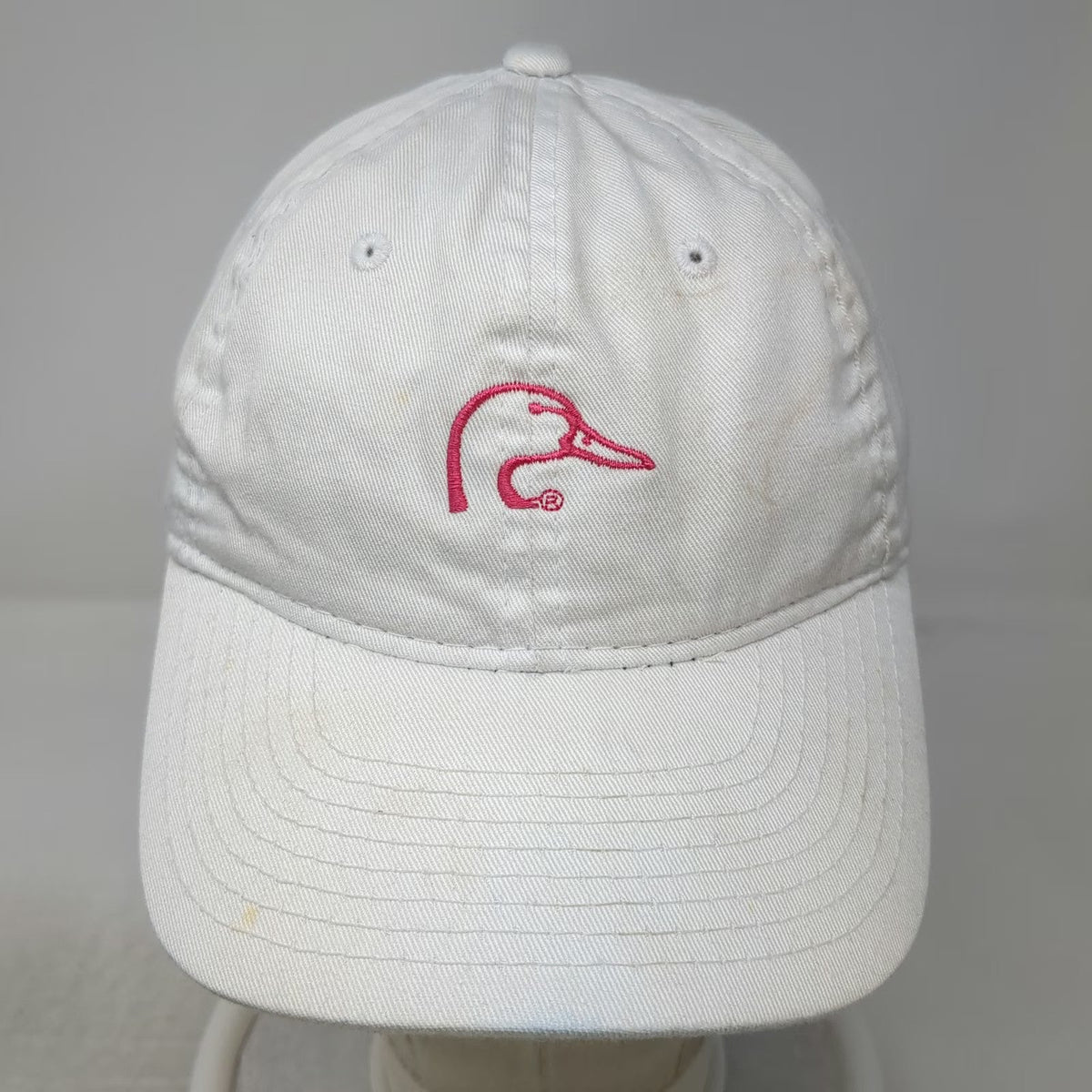 Ducks Unlimited Baseball Cap White Pink One Size Strapback Embroidered Logo Hat