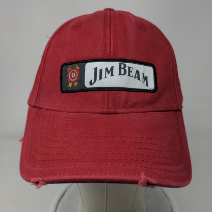 Jim Beam Slideback Hat Red OSFA Adjustable Vented Holes 6 Panel Style Master