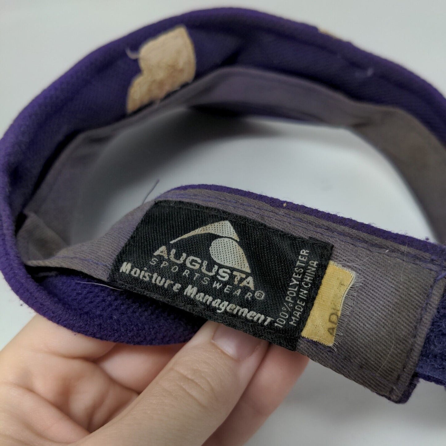 Augusta Sportswear Strapback Sun Visor Hat Purple One Size Embroidered