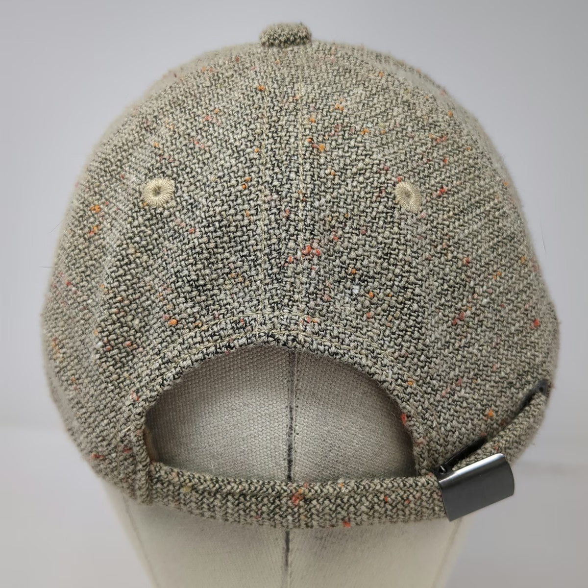 C.C Baseball Cap Brown One Size Speckled Flecked Tweed Fabric Slideback Hat