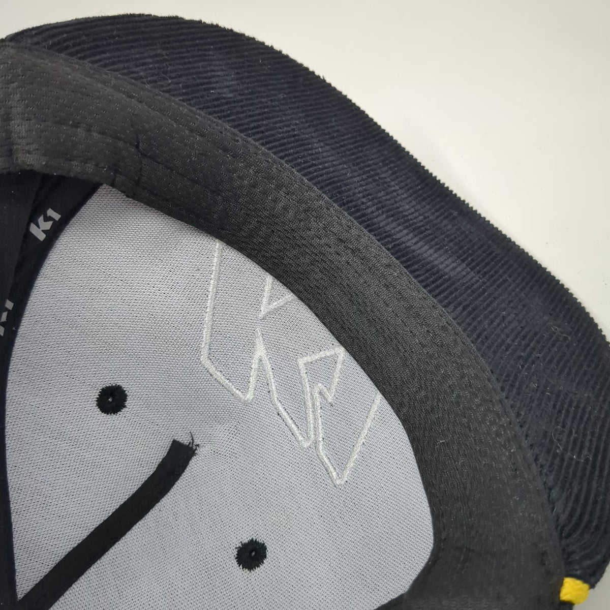 K1 Speed 5 Panel Black One Size Corduroy Yellow Rope Snapback Racing Hat