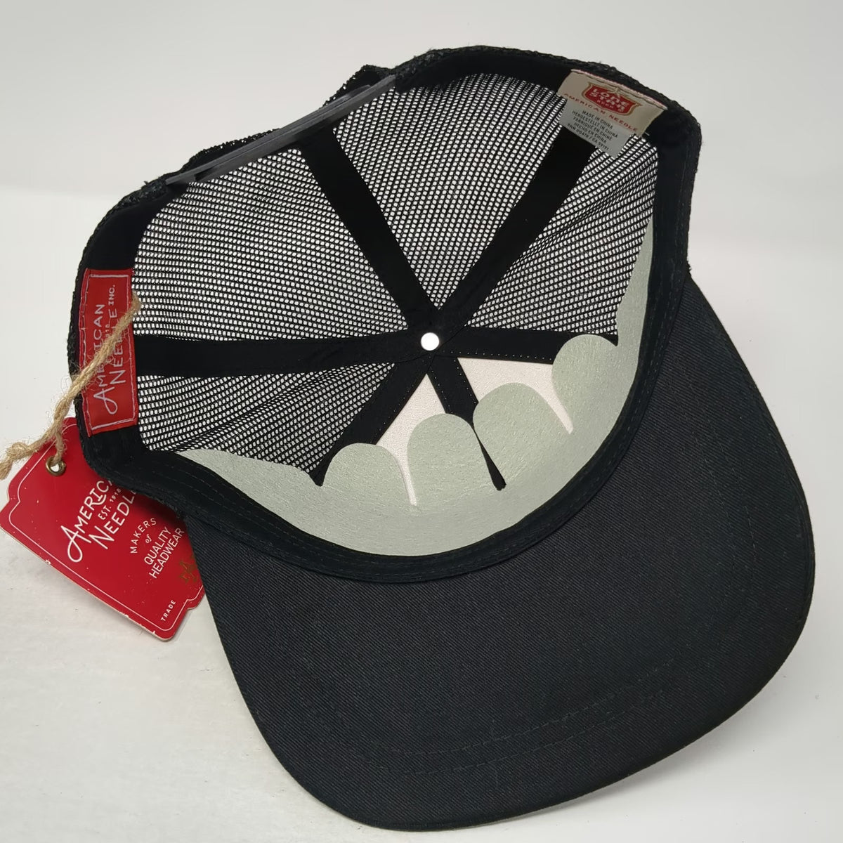 American Needle Lone Star Beer Trucker Hat Black OSFM Snapback BBQ Tacos Mesh