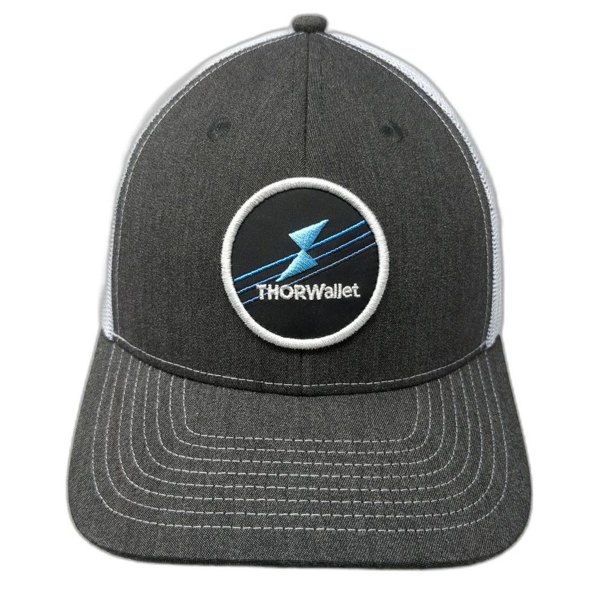 THORWallet Trucker Hat Gray One Size Snapback Mesh Founder Edition Logo Patch
