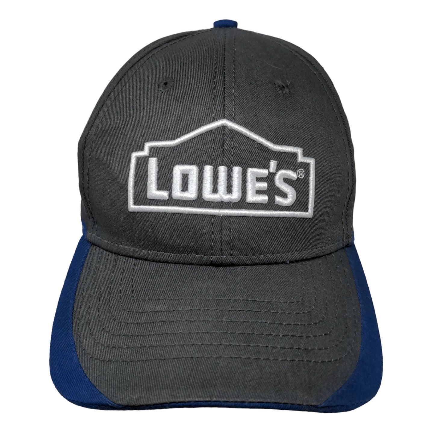Lowe's Men's Snapback Hat Gray Blue Embroidered Logo Back End Appreciation 2020