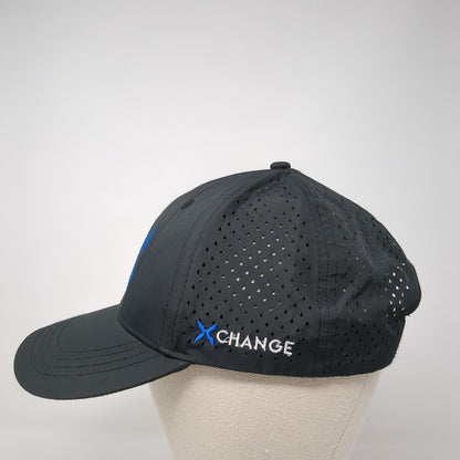 Xchange Snapback Hat Black One Size Adjustable Embroidered Laser Cut