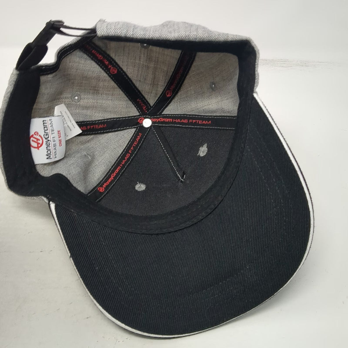 Tricorp MoneyGram Haas F1 Team 5 Panel Hat Gray Black One Size Slideback Racing
