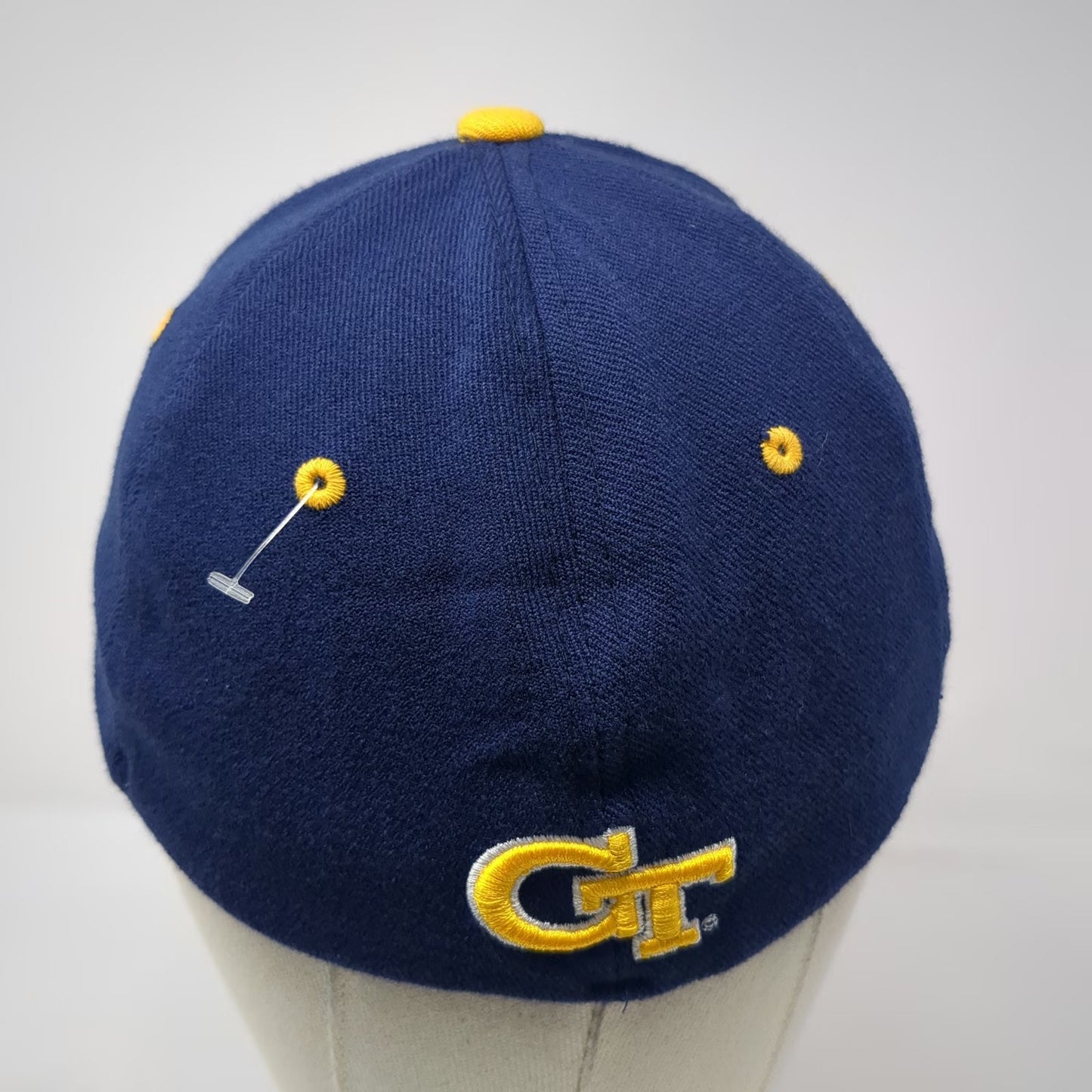 Georgia Tech Yellow Jackets NCAA Zephyr Blue White Hat Cap S Fitted Stretch