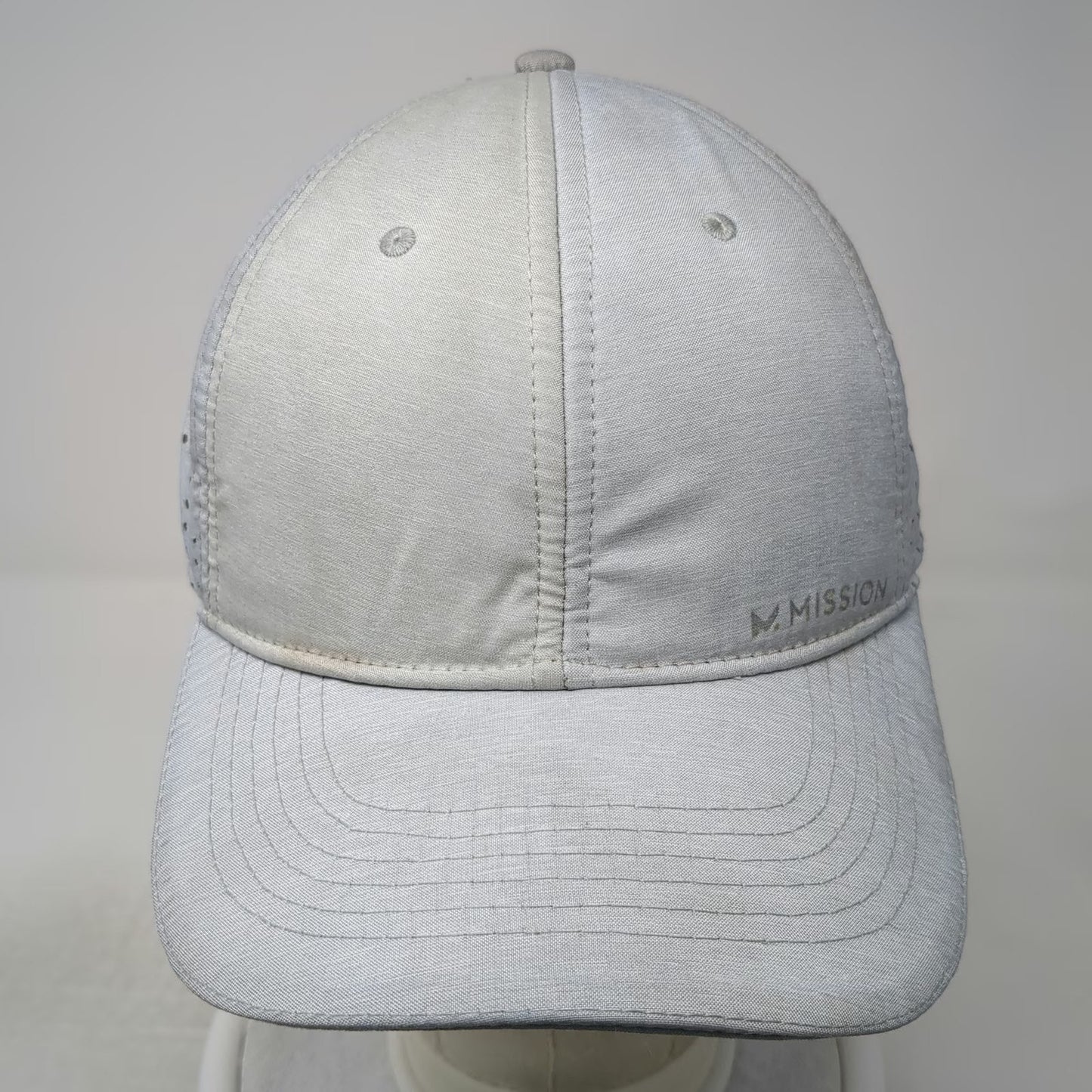 Mission Baseball Cap Gray One Size Cooling Wet to Cool Laser Cut Vent Hat