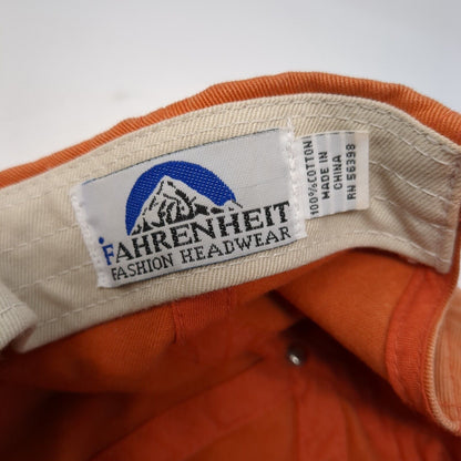 Reef Slideback Hat Orange One Size Adjustable Embroidered Fahrenheit