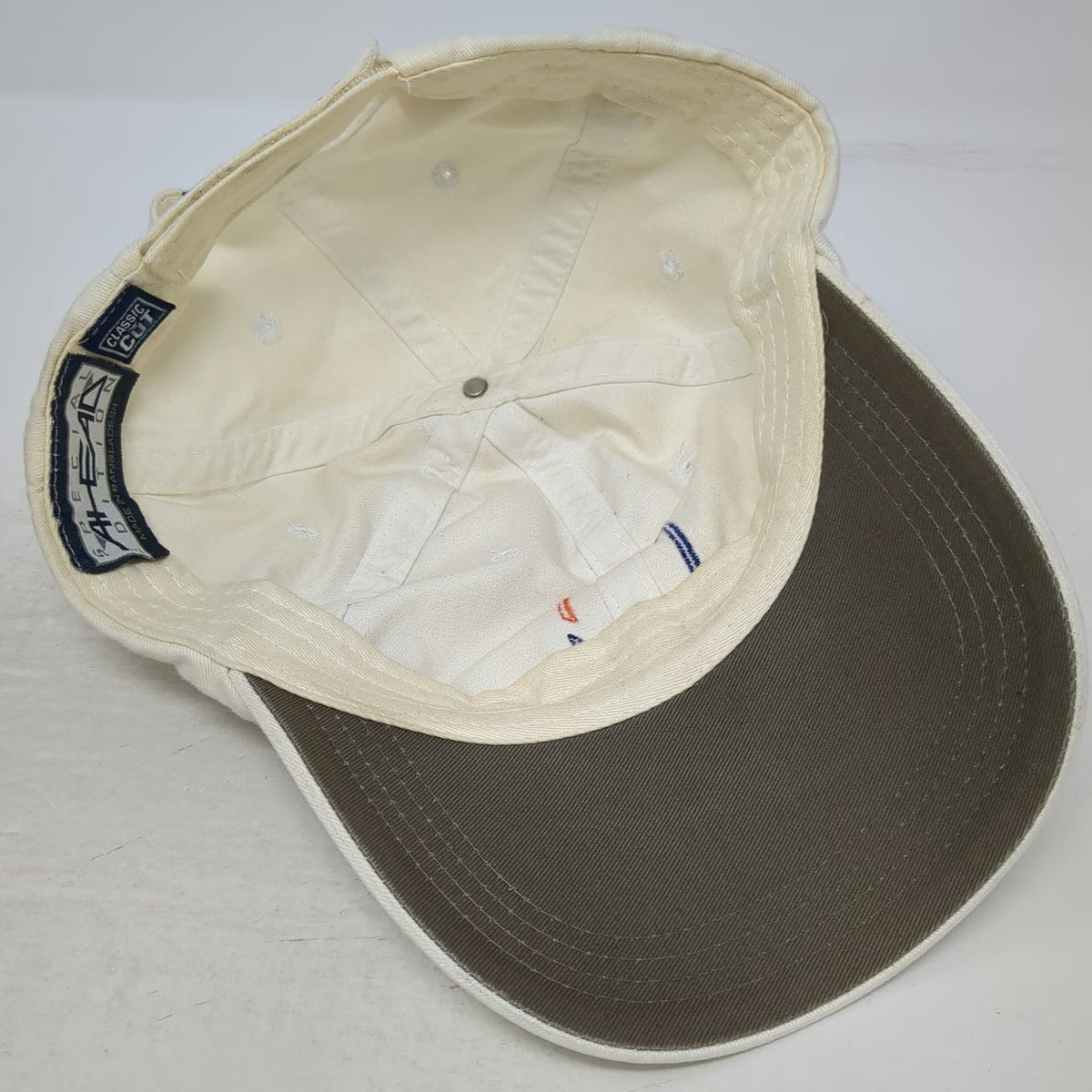 Ahead Baseball Cap White One Size First Trust Logo Slideback Hat Cotton Curved