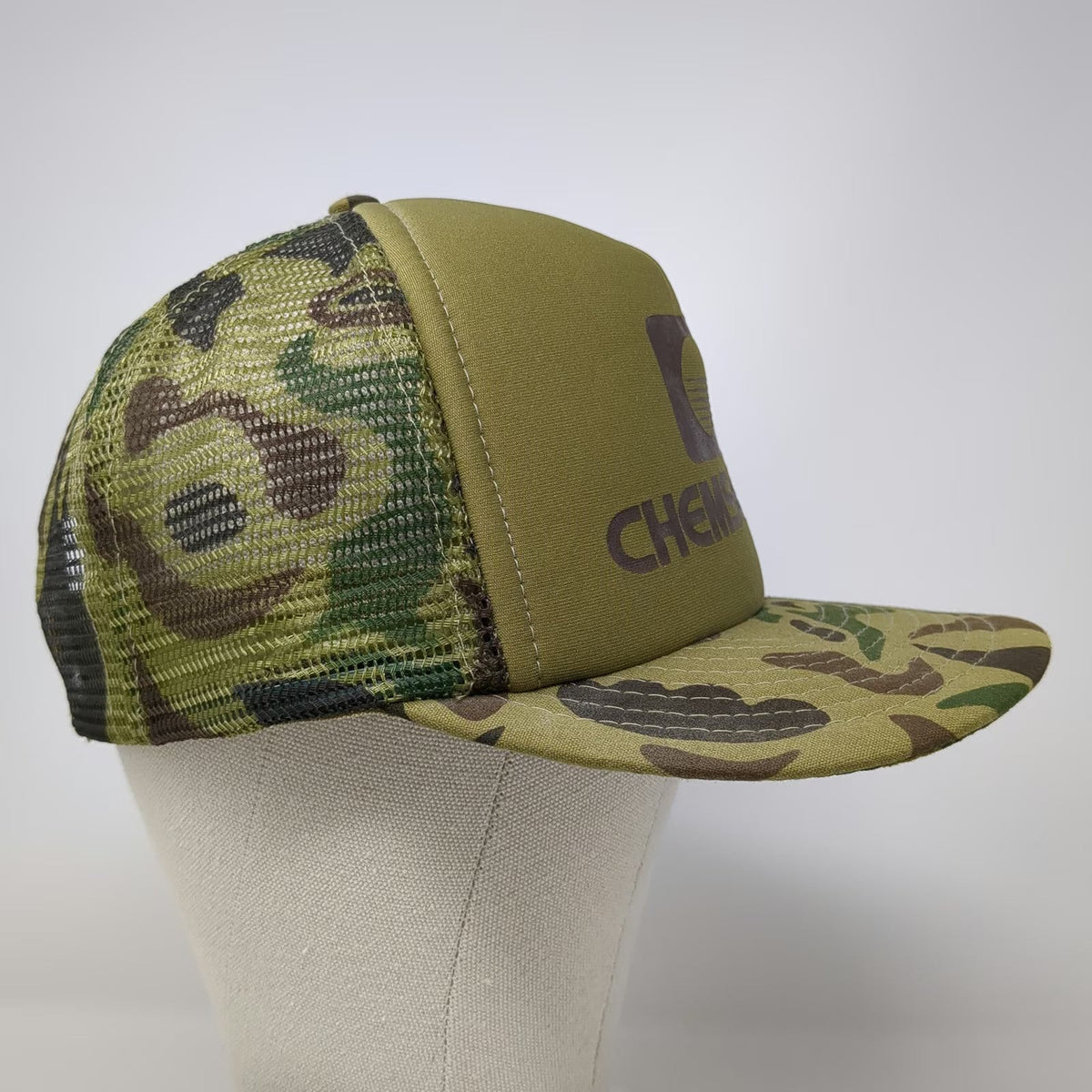 Designer Award Chemsearch Green Camo Trucker Hat One Size Mesh Snapback