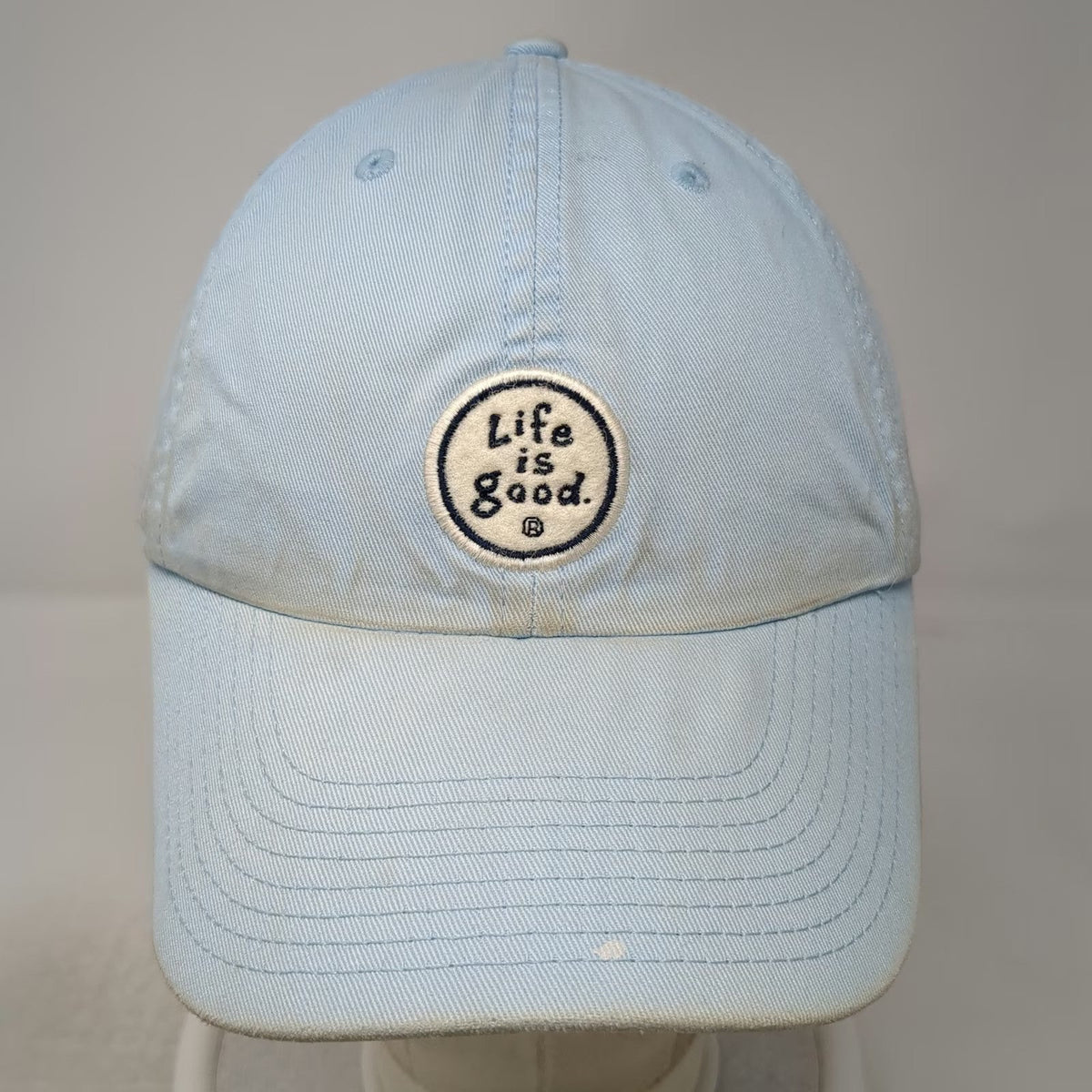 Life is Good Baseball Cap Blue One Size Adjustable Cotton Patch Logo Relaxed Hat