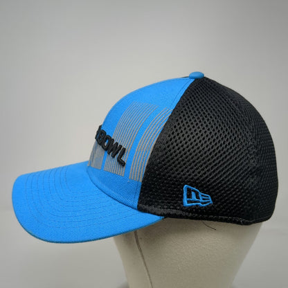 NFL Super Bowl LII New Era 39THIRTY Mesh Stretch Fit Cap Hat Blue Black Size M