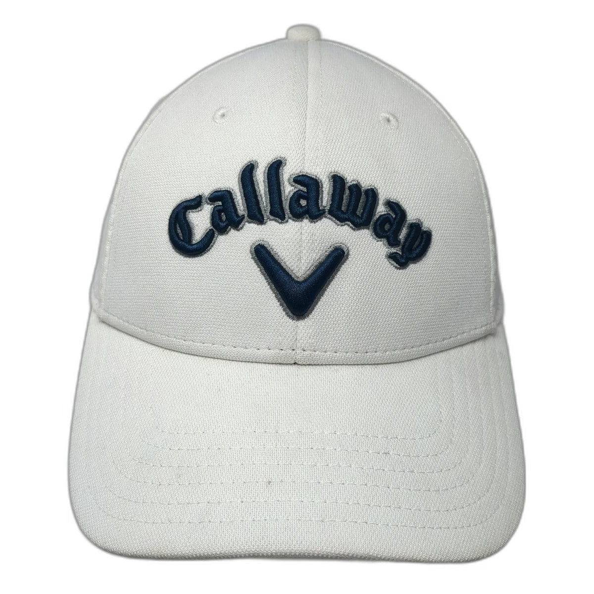 Callaway Baseball Cap White M Mesh Back Odyssey Logo Fitted Golf Stretch Hat