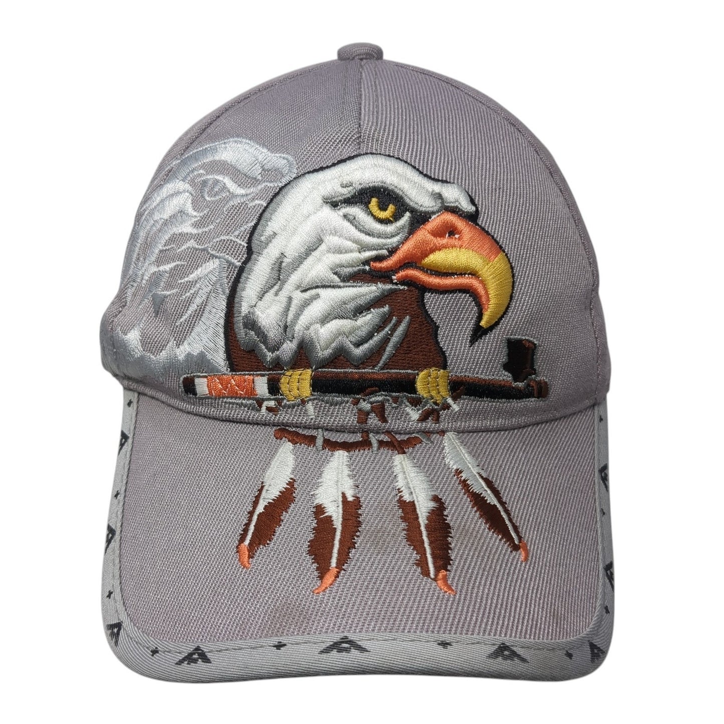 American Eagle Native Pride Baseball Cap Gray OS Adjustable Embroidered CTS