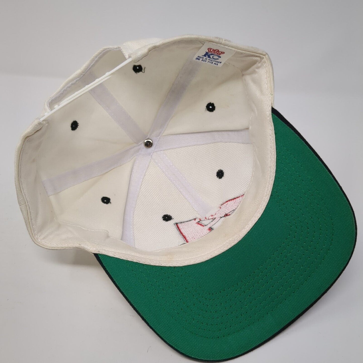 A Piranhas Snapback Hat White One Size Adjustable Colorblock 6 Panel