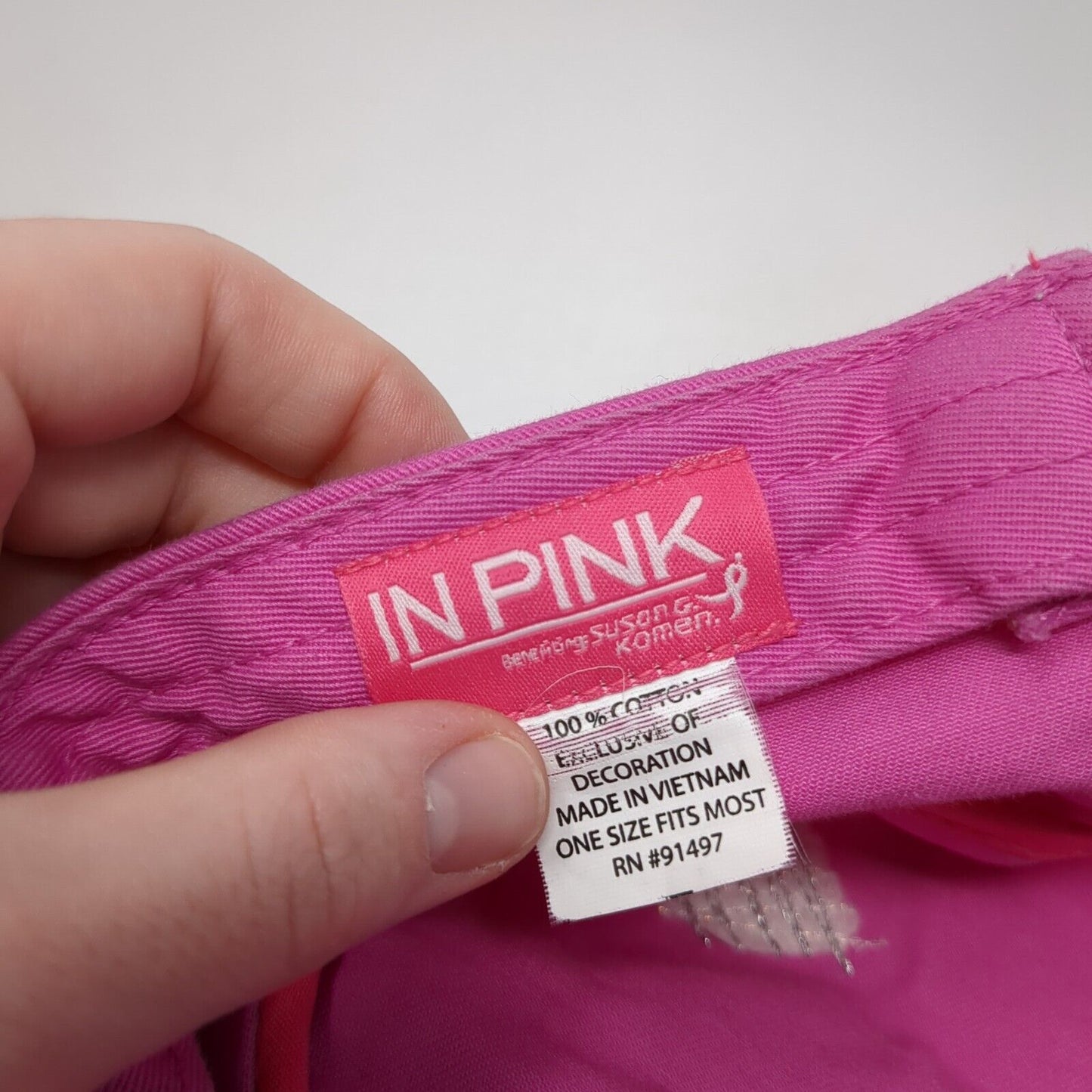 In Pink Cadet Army Cap Pink One Size Adjustable Embroidered Distressed Cotton