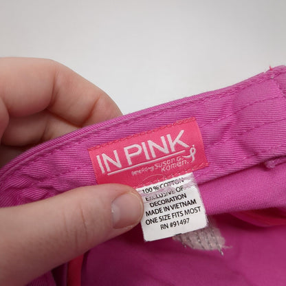 In Pink Cadet Army Cap Pink One Size Adjustable Embroidered Distressed Cotton