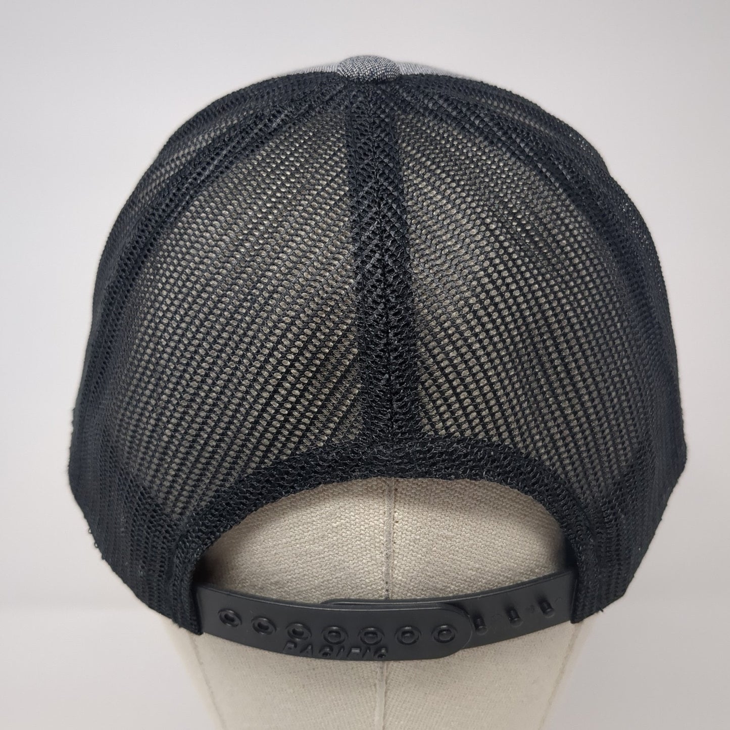 Mill 95 Patch Mesh Back Trucker Hat Gray One Size Pacific Headwear