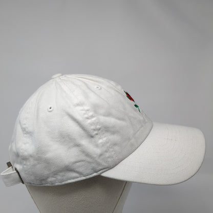 Rose Slideback Hat White One Size Adjustable Embroidered KB ETHOS Vintage