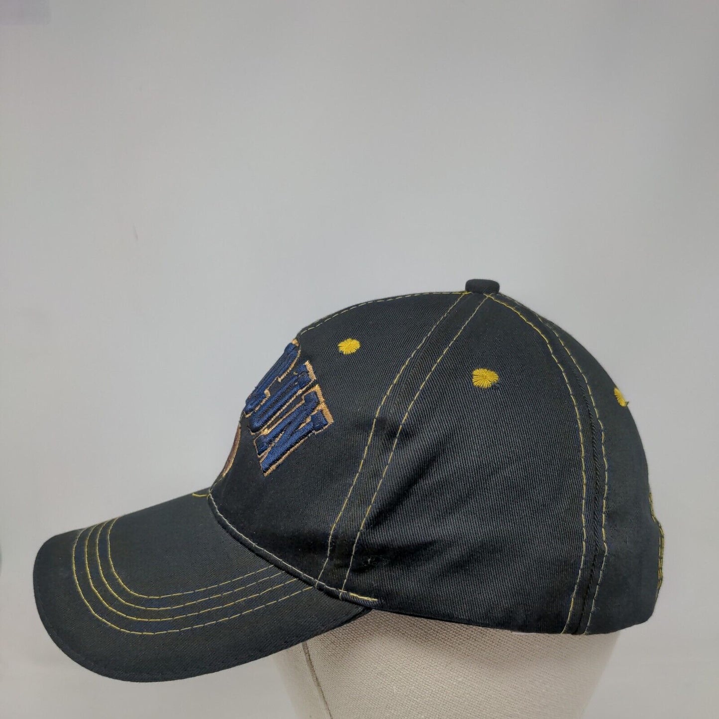 Cancun Baja-Mexico Slideback Hat Black One Size Adjustable Embroidered Cotton