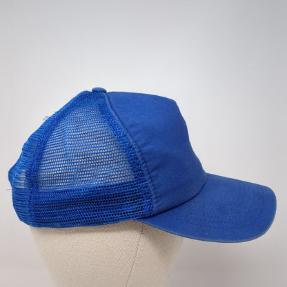 BIG X Snapback Trucker Hat Blue One Size Adjustable Patch Mesh Back 6 Panel