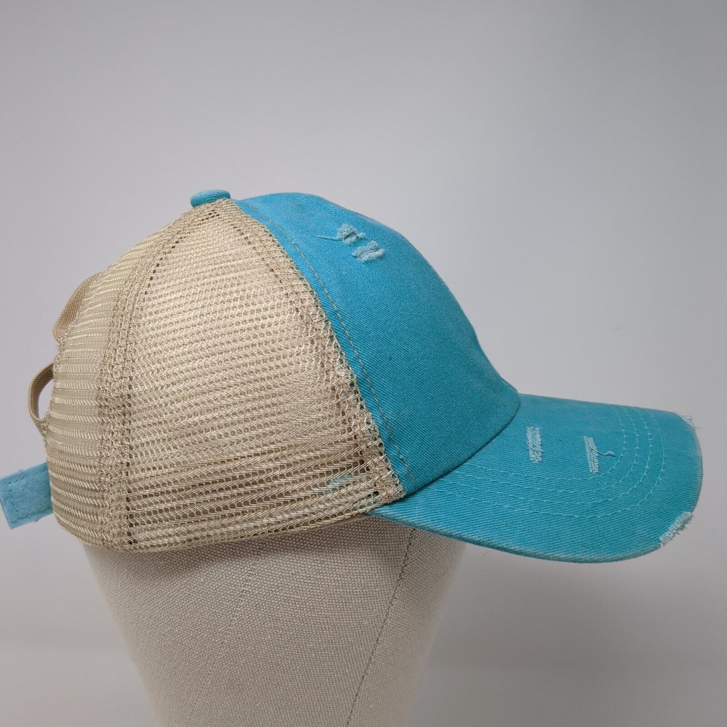 Unbranded Strapback Trucker Hat Ponytail Multicolor OSFA Mesh Back