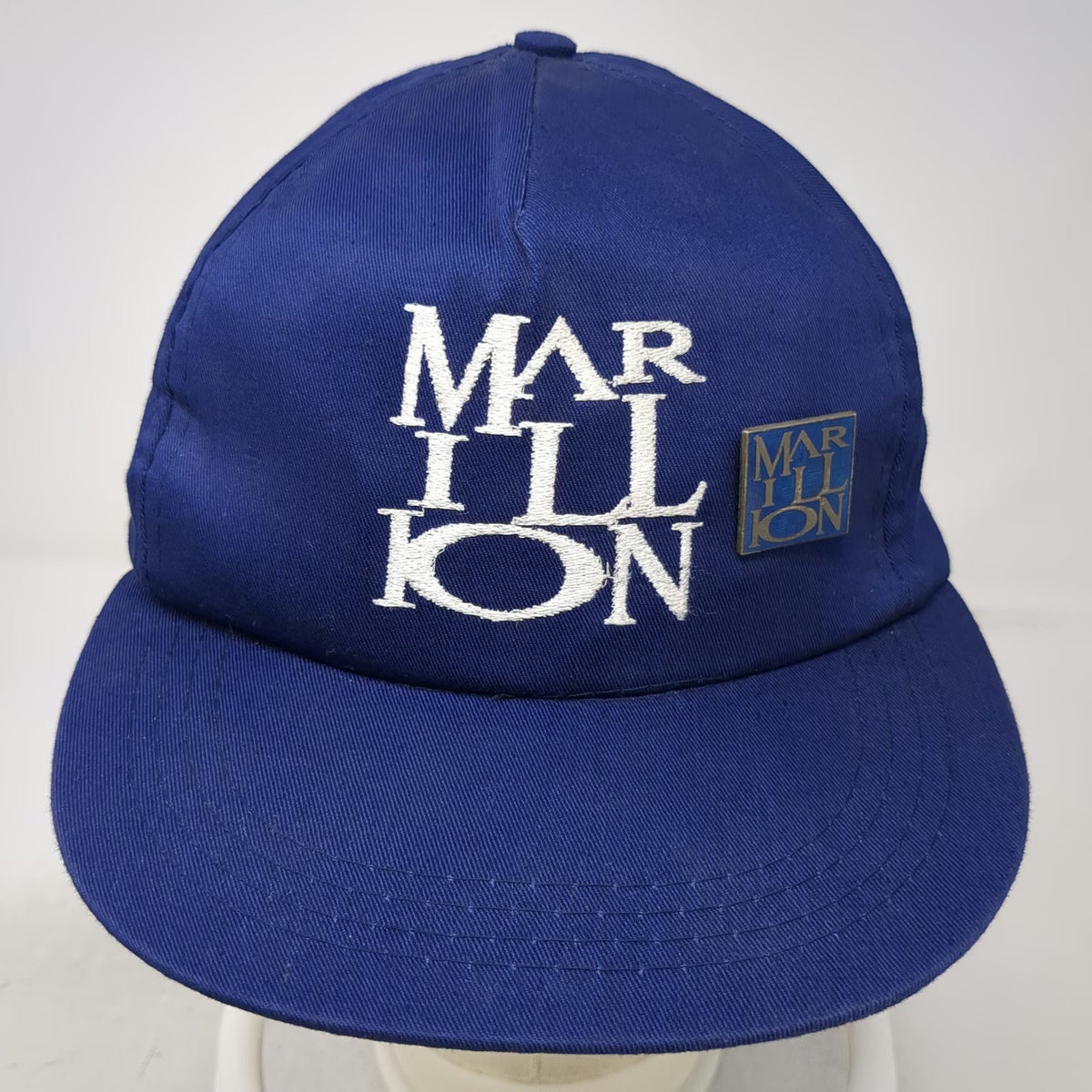 Marillion Trucker Blue Band Snapback Hat Metal Pin Embroidery Graphic Vintage