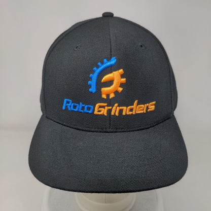 RotoGrinders Snapback Hat Black One Size Embroidered Big Accessories