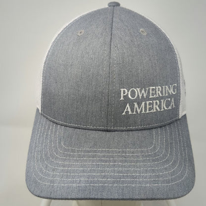 Richardson Trucker Hat Gray One Size Powering America Snapback Mesh Back Hat