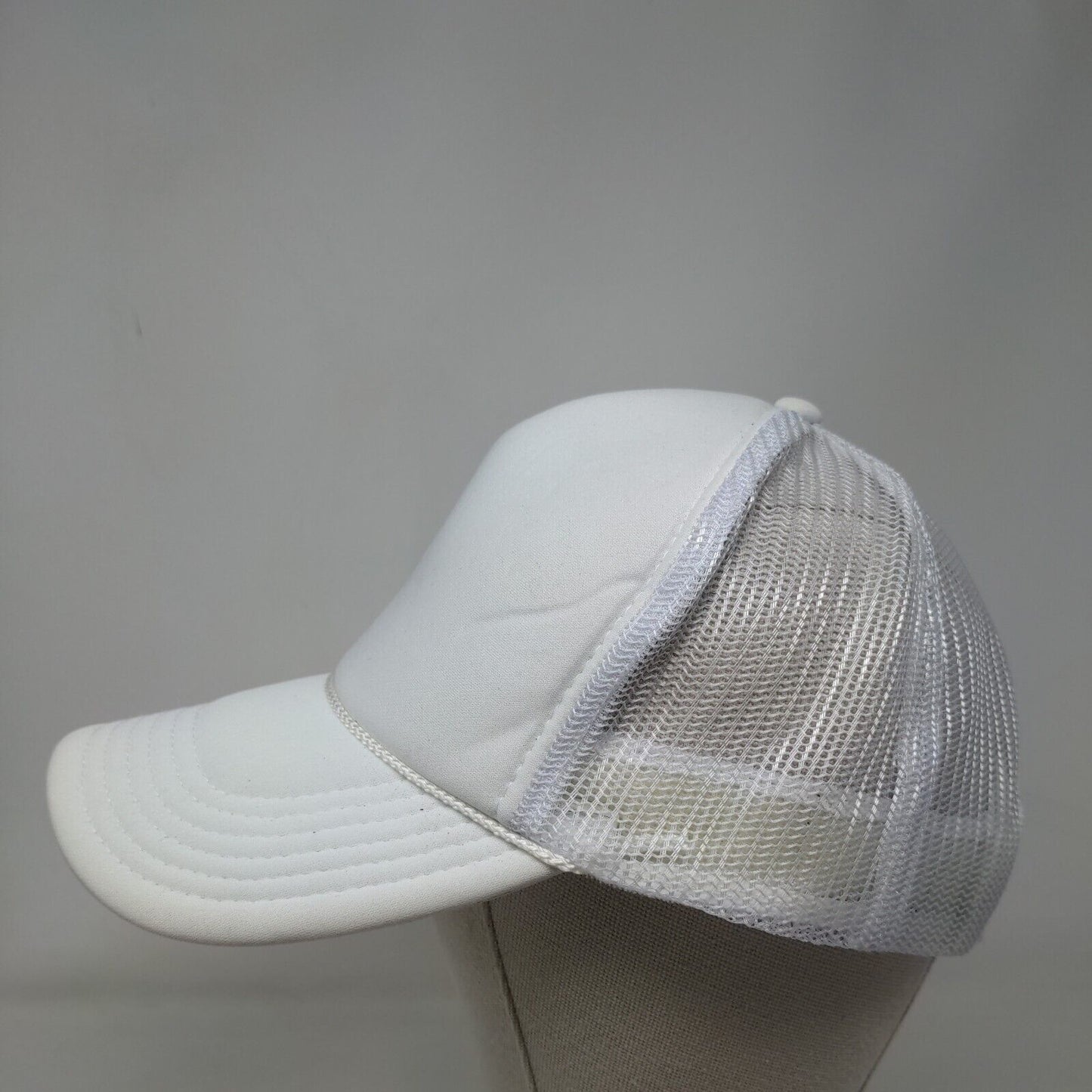 Otto Snapback Mesh Back Rope Trucker Hat White OSFM Breathable Blank