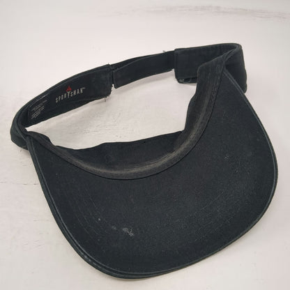 Sportsman Visor Black One Size Costa Vida Wave Logo Strapback Cotton Casual Hat