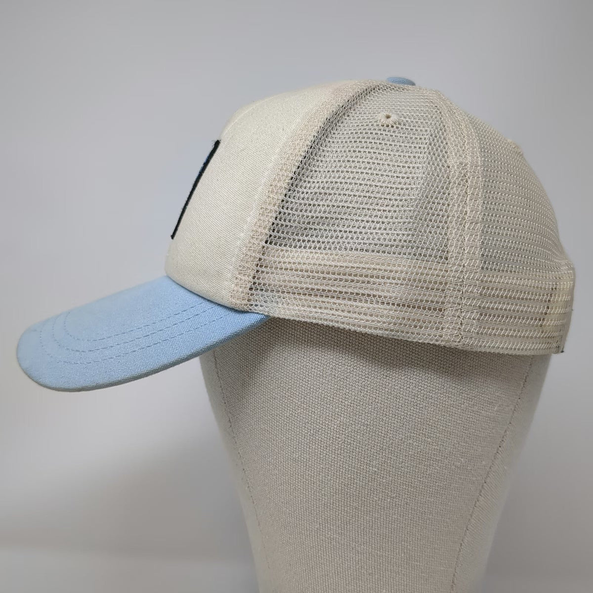 Rip Curl Trucker Hat Beige Blue One Size Mesh Back Snapback Surf Beach Patch