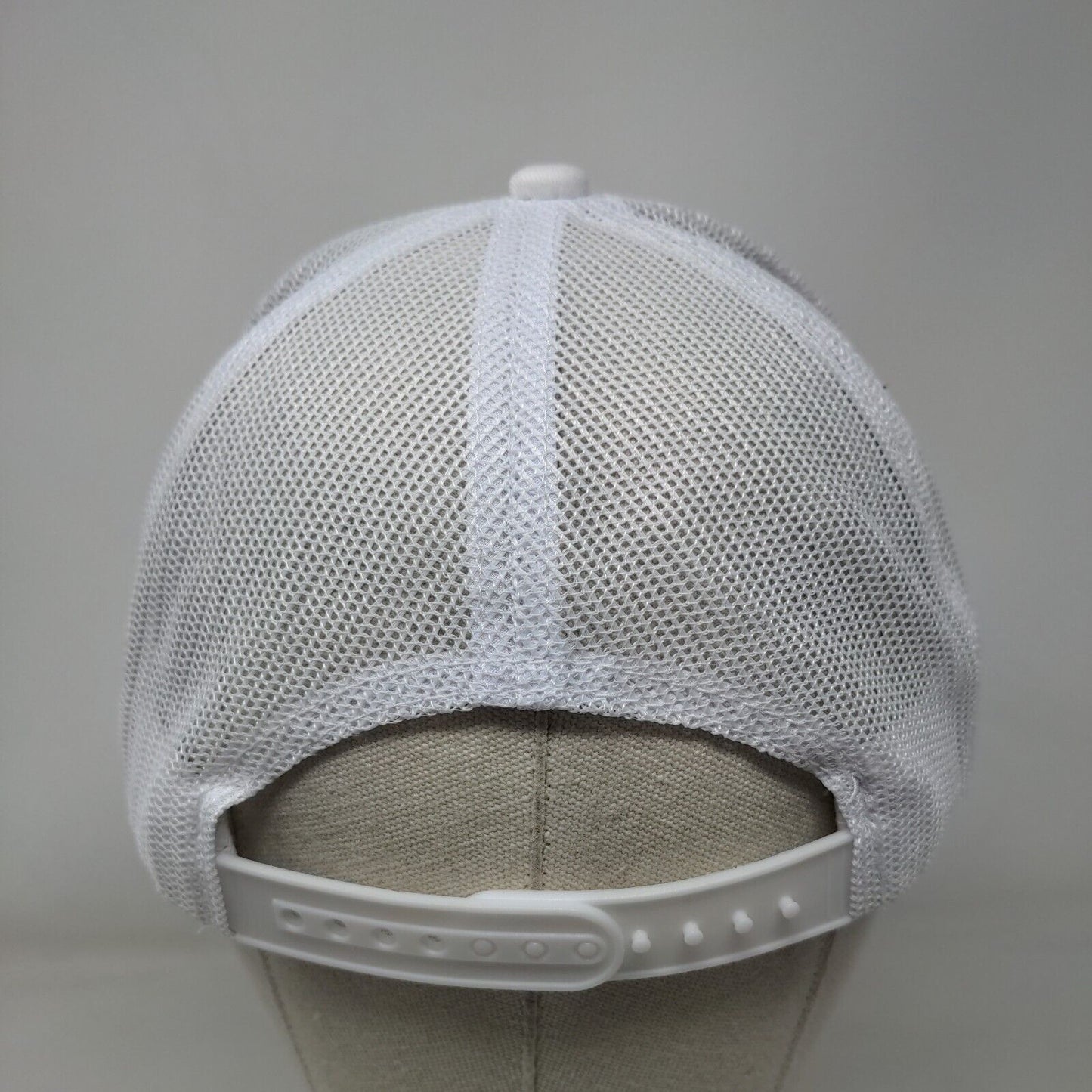 Bass Pro Shops Snapback Trucker Hat White OSFM Adjustable Mesh Back Gone Fishing