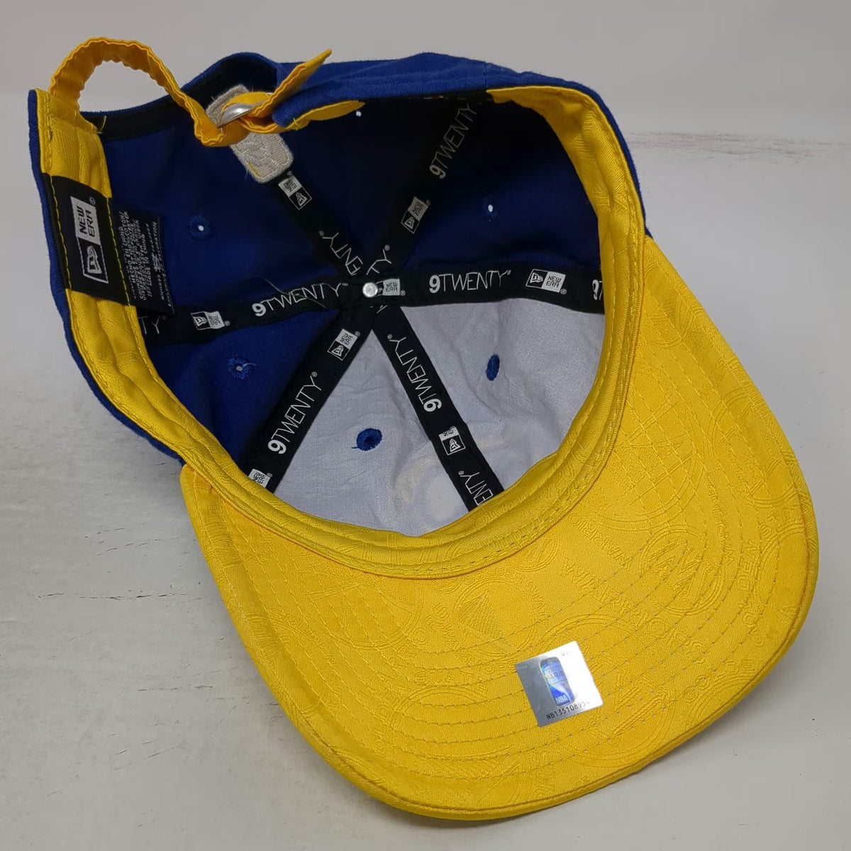 Golden State Warriors NBA New Era Cap Blue Yellow One Size 9TWENTY Logo Brim Hat