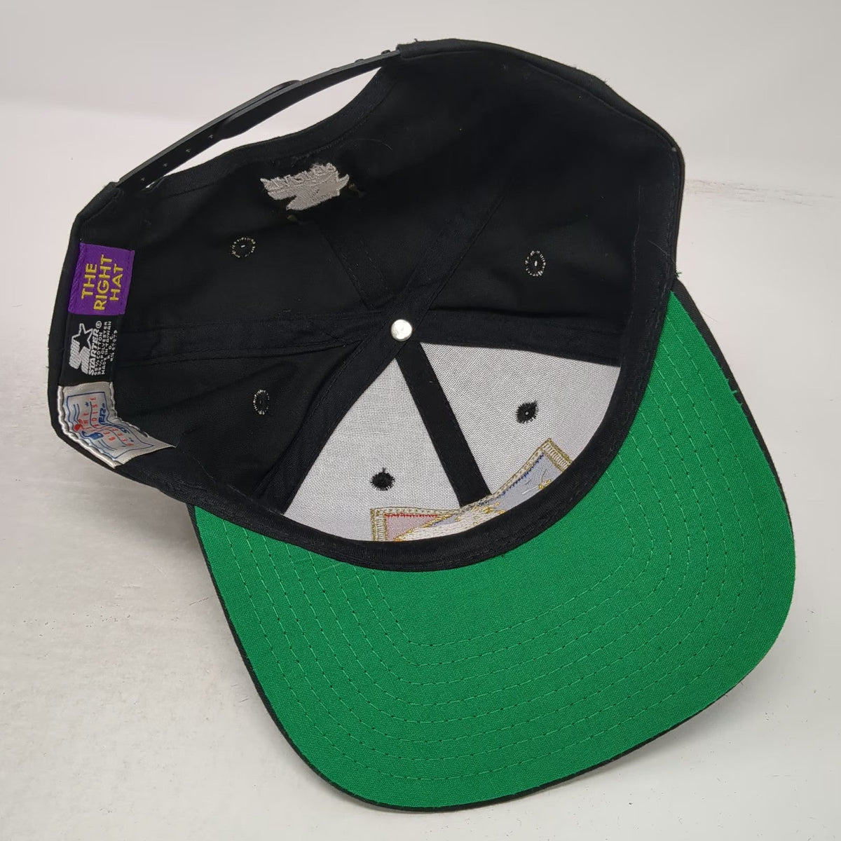 MLB Starter Snapback Hat Black One Size 125th Anniversary Gold Logo Green Brim