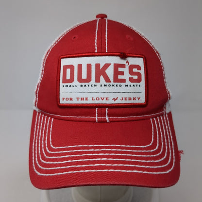 Duke's Small Batch Smoked Meats Trucker Hat Red One Size Mesh Back