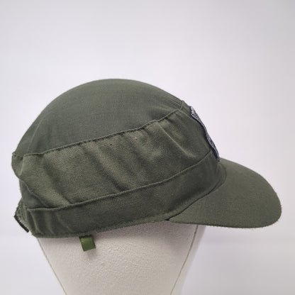 USA Flag Cadet Army Cap Green One Size Adjustable Embroidered Patriotic