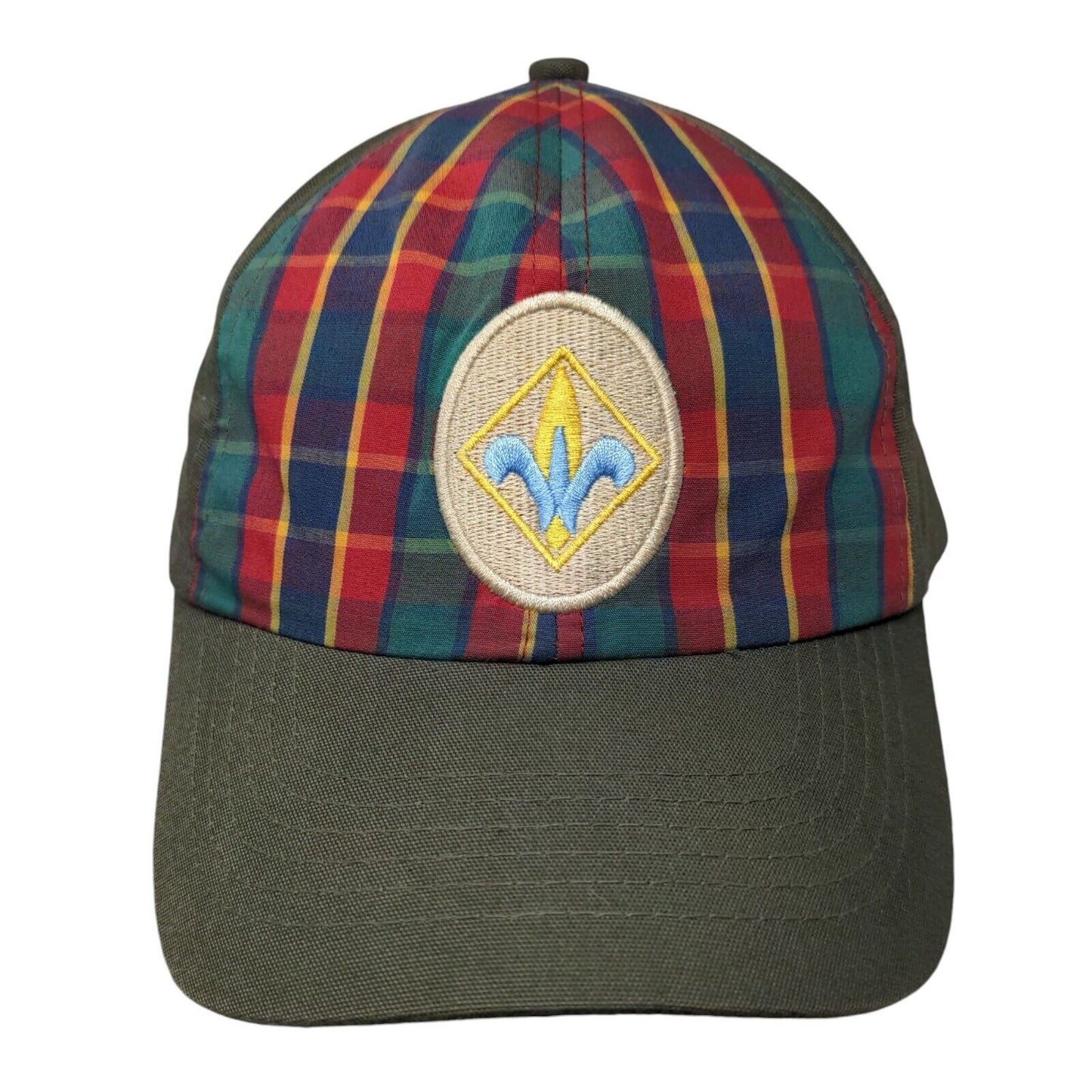 Boy Scouts Of America Webelo Strapback Hat Green M/L Plaid Web Twill Uniform Cap