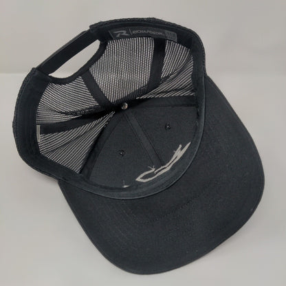 Sum+it Riders Snapback Trucker Hat Black OS Adjustable Mesh Back Richardson