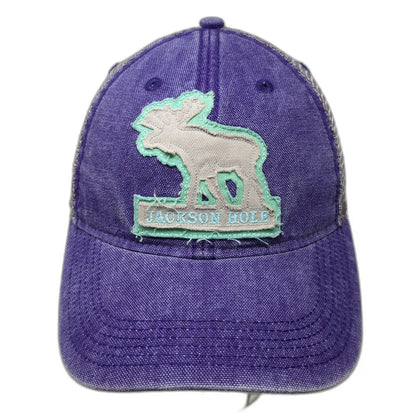 Legacy Trucker Hat Purple One Size Moose Jackson Hole Mesh Back Snapback Patch