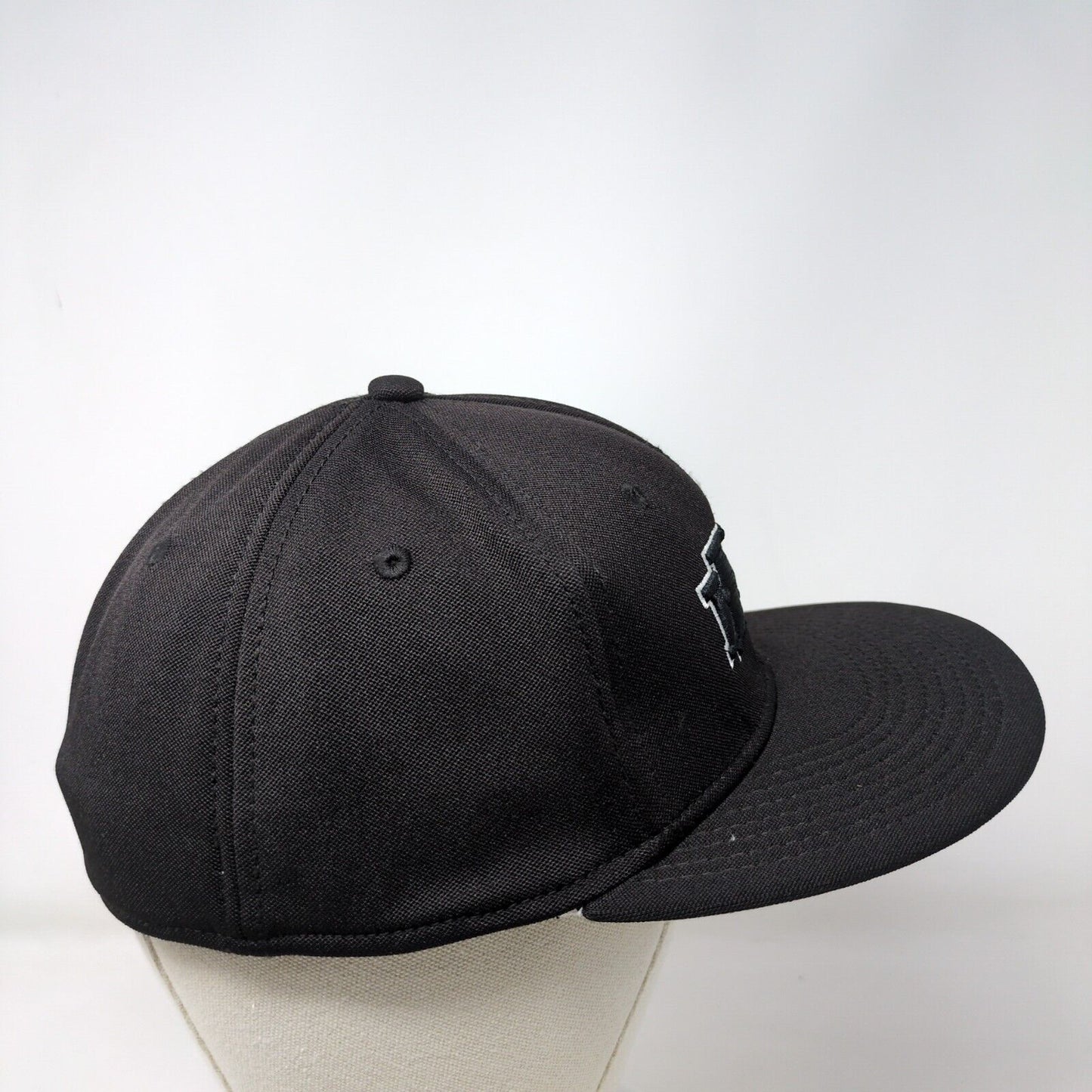 The Game Fitted Hat Black Medium Embroidered Monogram Vent Holes