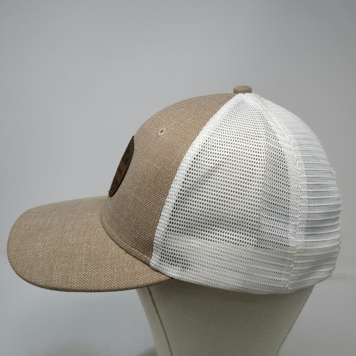 Snap-on Trucker Hat Brown OSFM Mesh Back Snapback Never Compromise Logo Patch
