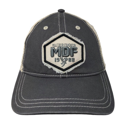 Mule Deer Foundation MDF 1988 Strapback Mesh Back Trucker Hat Gray OSFA