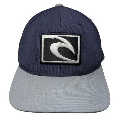 Rip Curl Snapback Hat Blue One Size Adjustable Embroidered Vented Holes 6 Panel